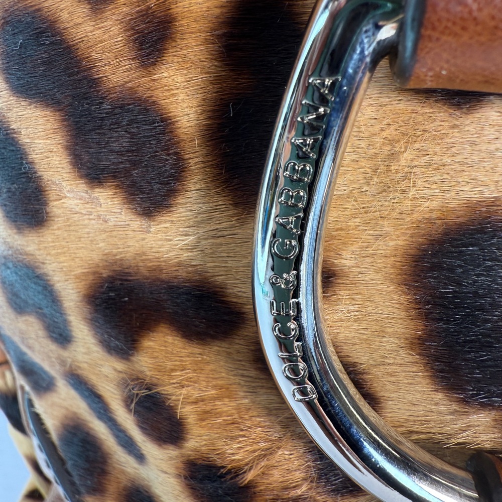 Dolce & Gabbana Leopard Print Satchel with Brown Accents - Picture 3 of 16
